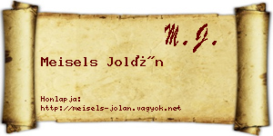 Meisels Jolán névjegykártya