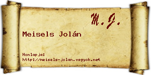 Meisels Jolán névjegykártya